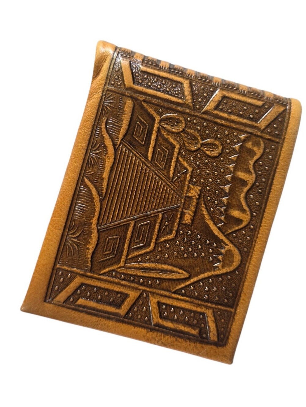 Leather Embossed Wallet - Tan/Brown